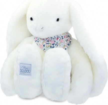 Doudou plush rabbit with scarf white 50 cm