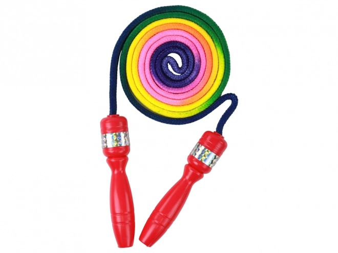 Rainbow Jump Rope with Red Handles