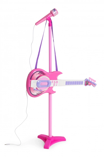 Electric Guitar and Microphone Stand Set for Kids