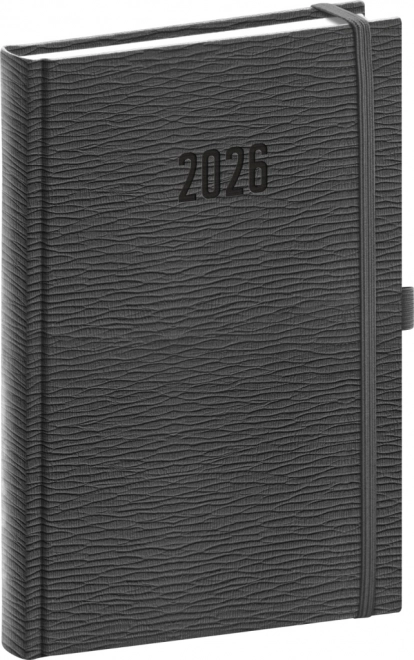 Agenda giornaliera Rivoli 2026 grigia 15 x 21 cm