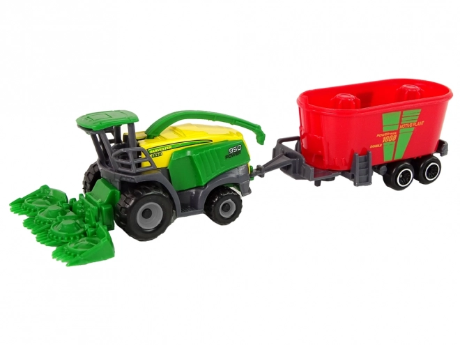 Harvesting Toy Tractor with Trailer