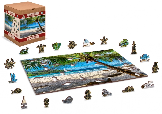 Wooden Jigsaw Puzzle Paradise Island Beach