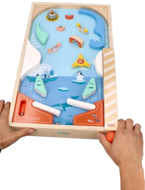 Wooden Pinball Flipper Game