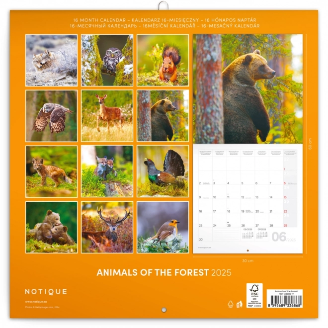 Forest Animals 2025 Wall Calendar