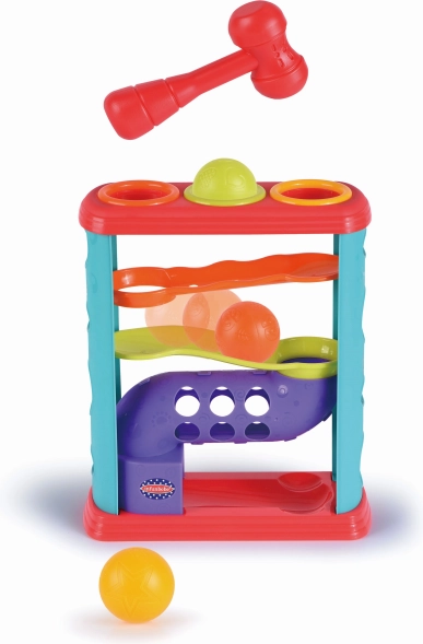 Pounding Marble Run with Hammer