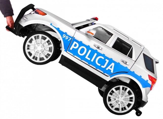 Children's Police SUV Car with Battery + Sirens + Lights + Megaphone + Remote Control + Slow Start + EVA + Stickers