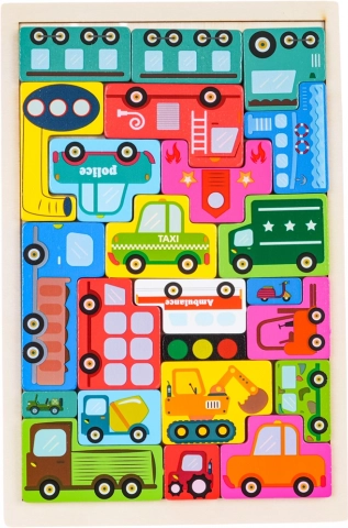 Set di puzzle in legno – veicoli
