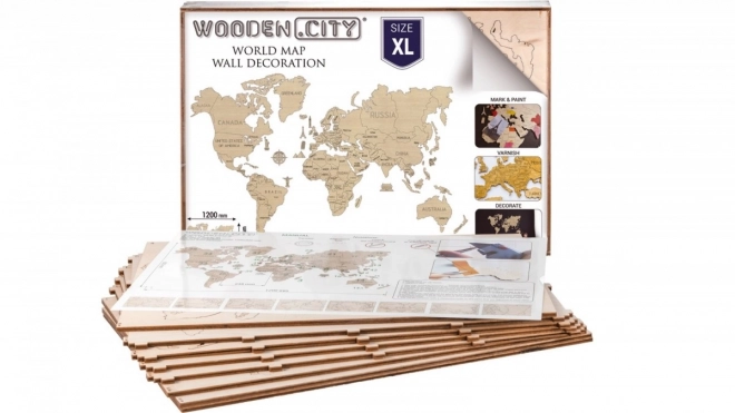 Wooden World Map XL Size