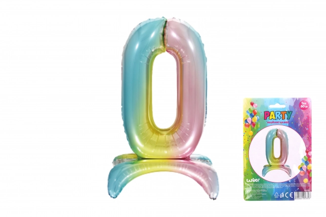 Inflatable Rainbow Number 0 Balloon