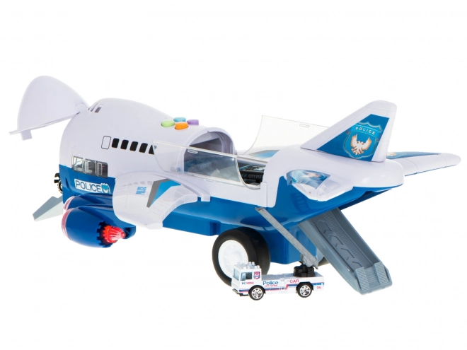 Transport airplane with police cars set