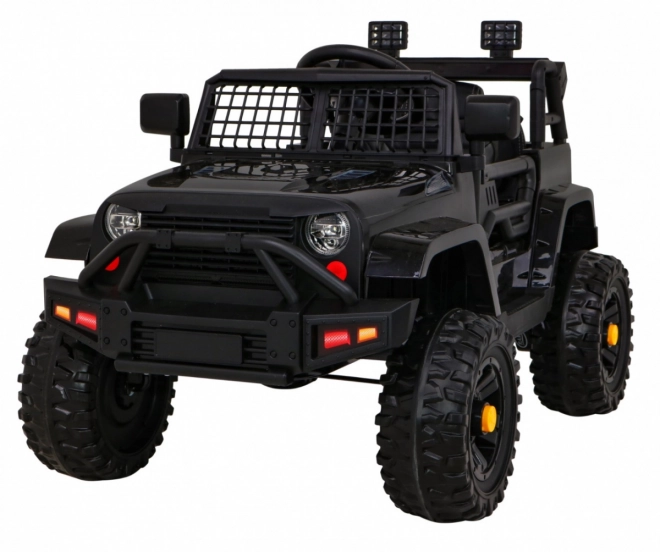 Mașină pe baterii Jeep Dark Night pentru copii + pornire lentă + EVA + LED audio – Černé