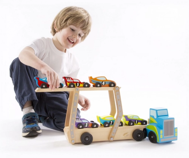 Large Truck with Racing Cars