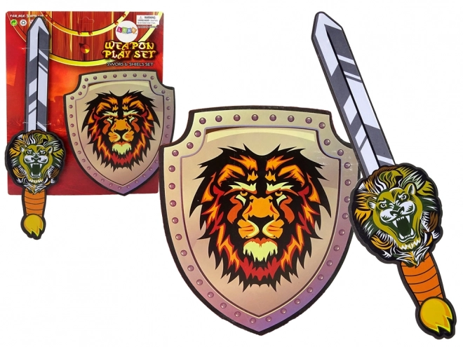 Knight Set Foam Sword and Shield with Lion Design