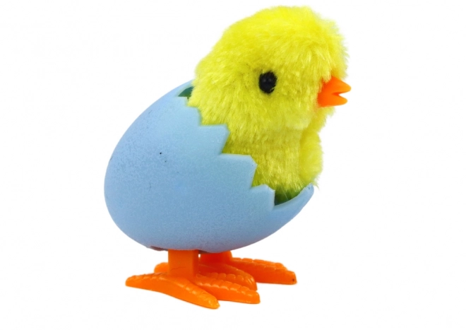 Wind-up Plush Yellow Chick in Eggshell