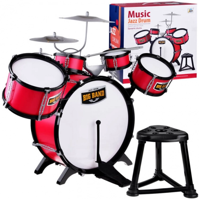 Large Rock Drum Set with Cymbals and Sticks