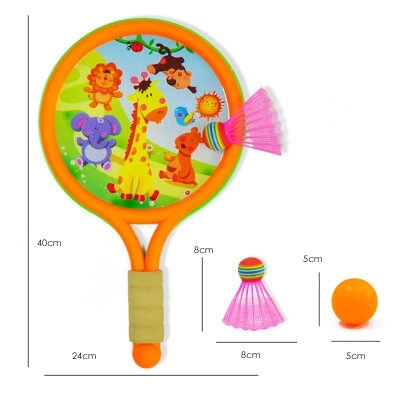 Children's Dinosaur Themed Badminton Rackets Orange Green