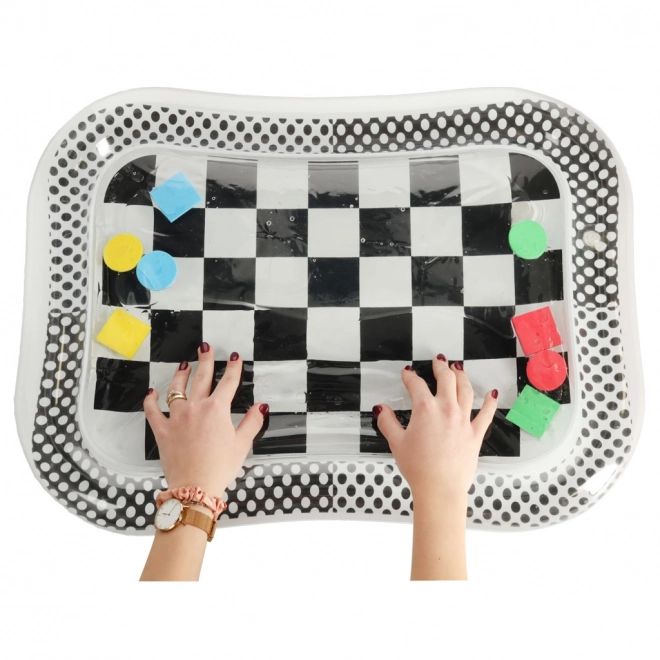 Sensory Inflatable Water Mat for Babies with Chessboard Pattern