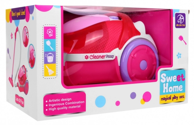 Pink Toy Vacuum Cleaner with Lights and Sounds