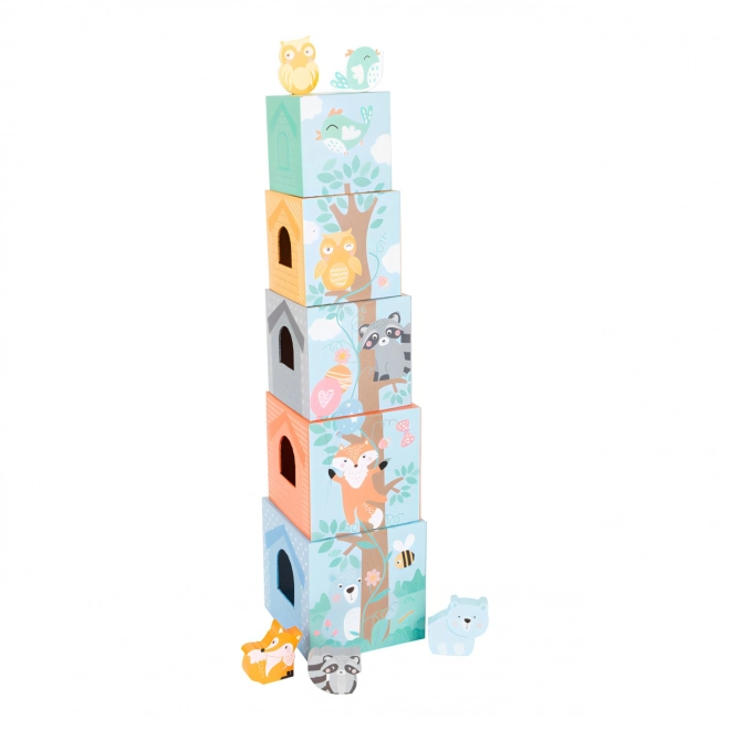 Small Foot Stacking Tower with Animal Pastel