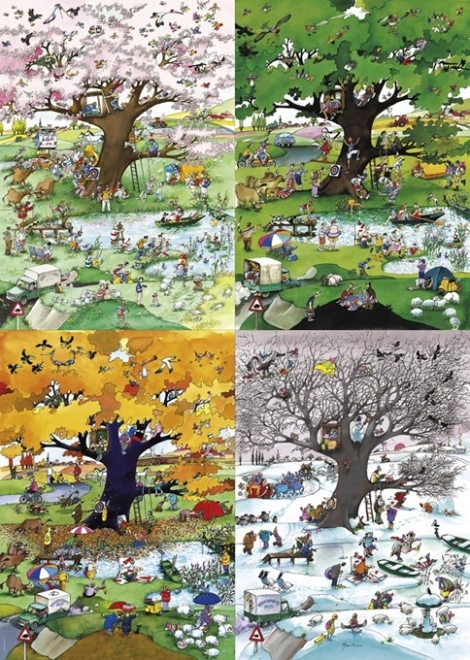 Roger Blachon illustration – four seasons in one picture