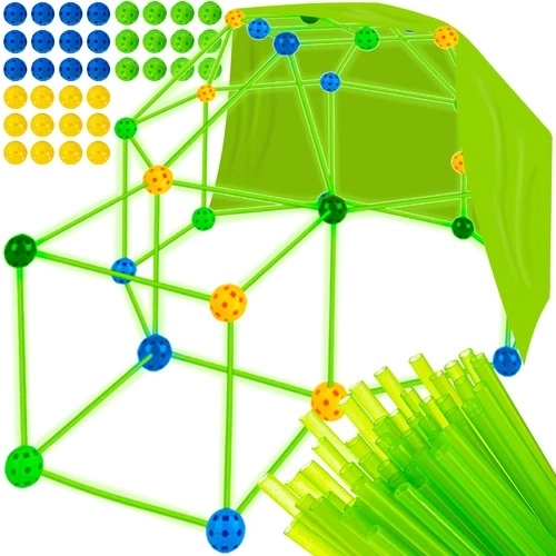 Fluorescent Straw Building Blocks With Tent