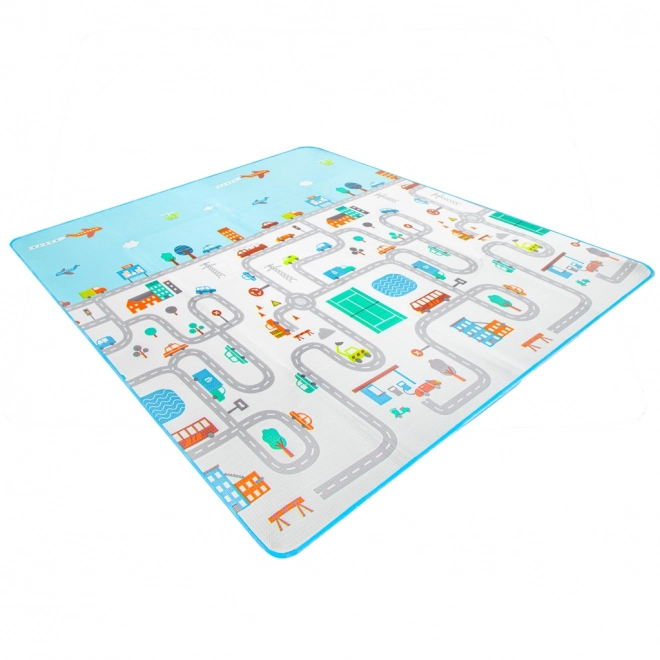 Large Foldable Foam Play Mat City Design