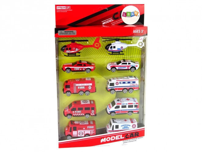 Rescue Vehicle Toy Set with Fire Truck and Ambulance