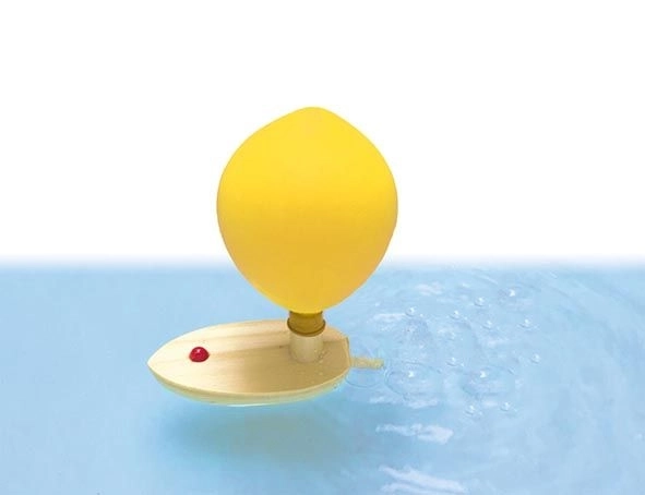 Balloon-Powered Wooden Boat