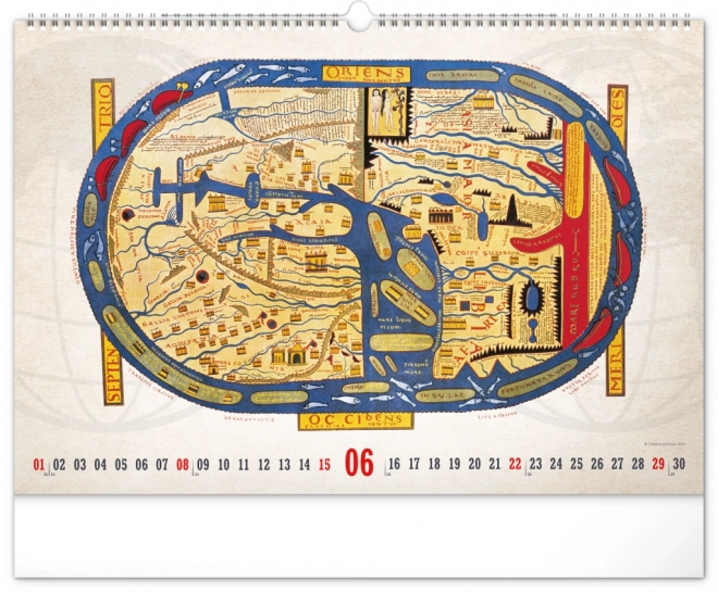 Wall calendar old maps 2025