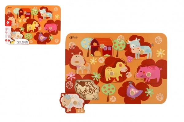 Wooden Farm Animals Puzzle Board