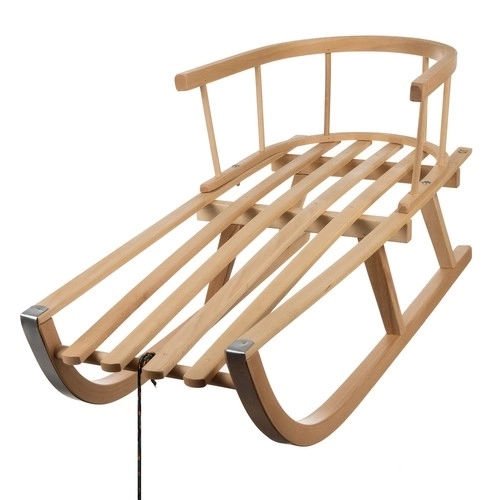 Wooden Sledge with Backrest