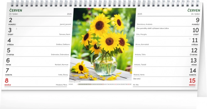 Desk calendar with flowers 2025 – biweekly