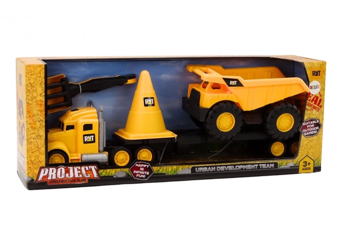 Construction Vehicle Playset with Truck and Dump Truck