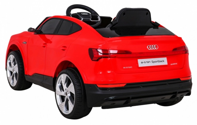 Audi E-Tron Sportback pre deti + Pilot + pohon 4x4 + pomalý rozjazd + rádio MP3 + LED – Červená