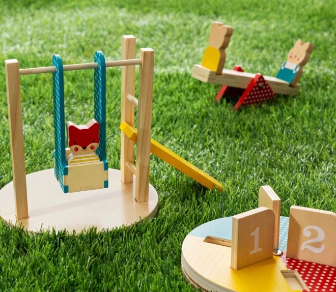 Petit Collage Wooden Playground Set with Animals