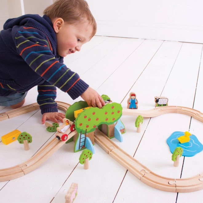 Bigjigs Rail Wooden Farm Train Set