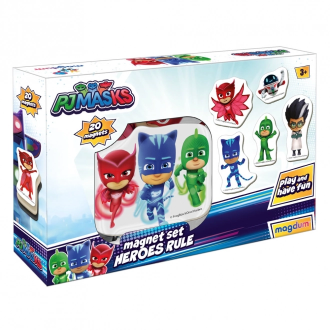 colorful pj masks magnets set