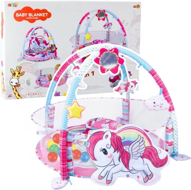 Educational Play Mat for Babies 3-in-1 with Unicorn Pink