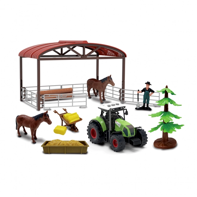 Toy Tractor with Sound, Light, Horse Fence and Accessories