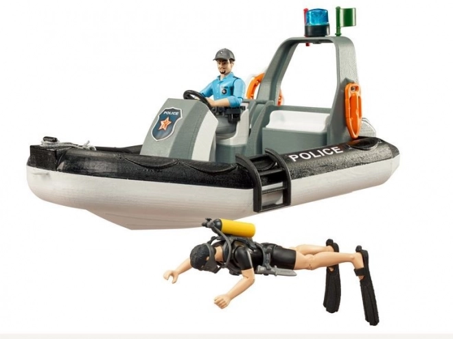 Bruder Police Boat with Officer and Diver