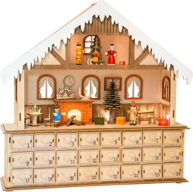 Wooden Advent Calendar Magical Christmas House