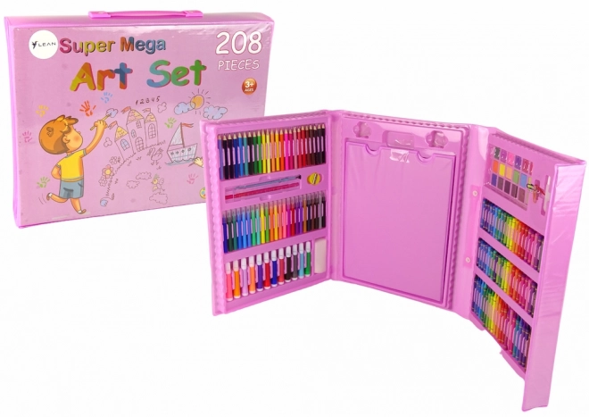 Pink Art Case Set with 208 Pieces