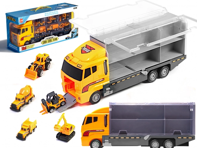 Truck Transporter with Construction Vehicles