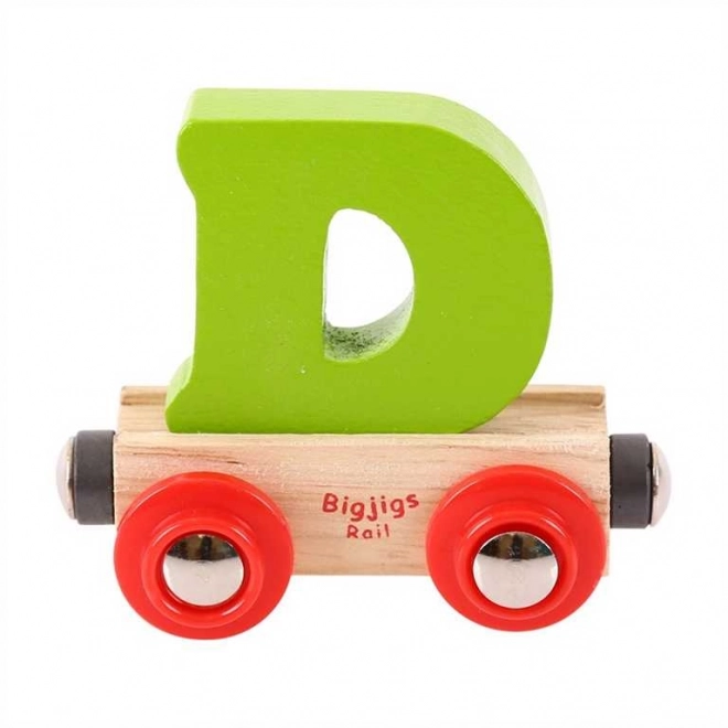 Wooden Alphabet D Train Car