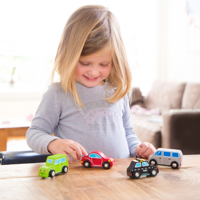 Set of Wooden Mini Cars - 4 Pieces