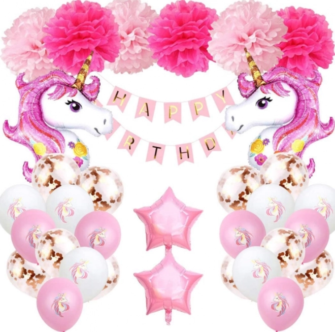 Unicorn Birthday Balloon Set for Girls