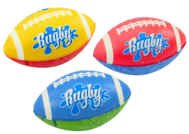 Set of 3 Foam Rugby Balls in Vibrant Colors