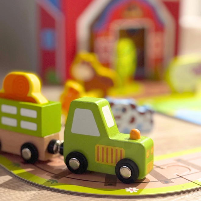 Dřevěná farma v kufříku Tooky Toy