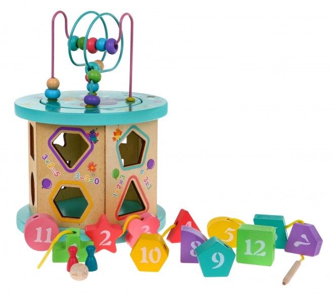 Wooden Educational Multicube 4-in-1 for Children – Sorter and Maze Game