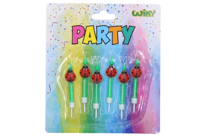 Party Candle Ladybug Set of 6